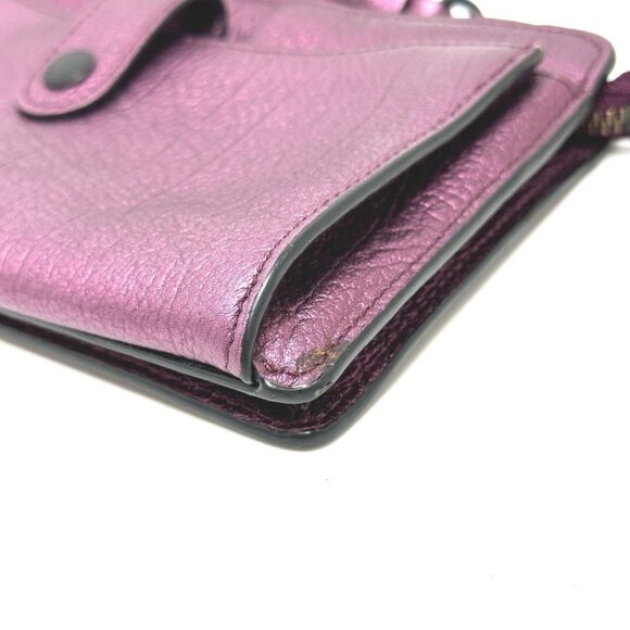 COACH 59958 Pop-up Wallet Messenger Bag Shoulder Bag Leather purple - Picture 5 of 13